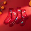 Cartoon Horse Red Socks Chinese Style 2026 Spring Festival Socks Women Horse Tube Socks  Women