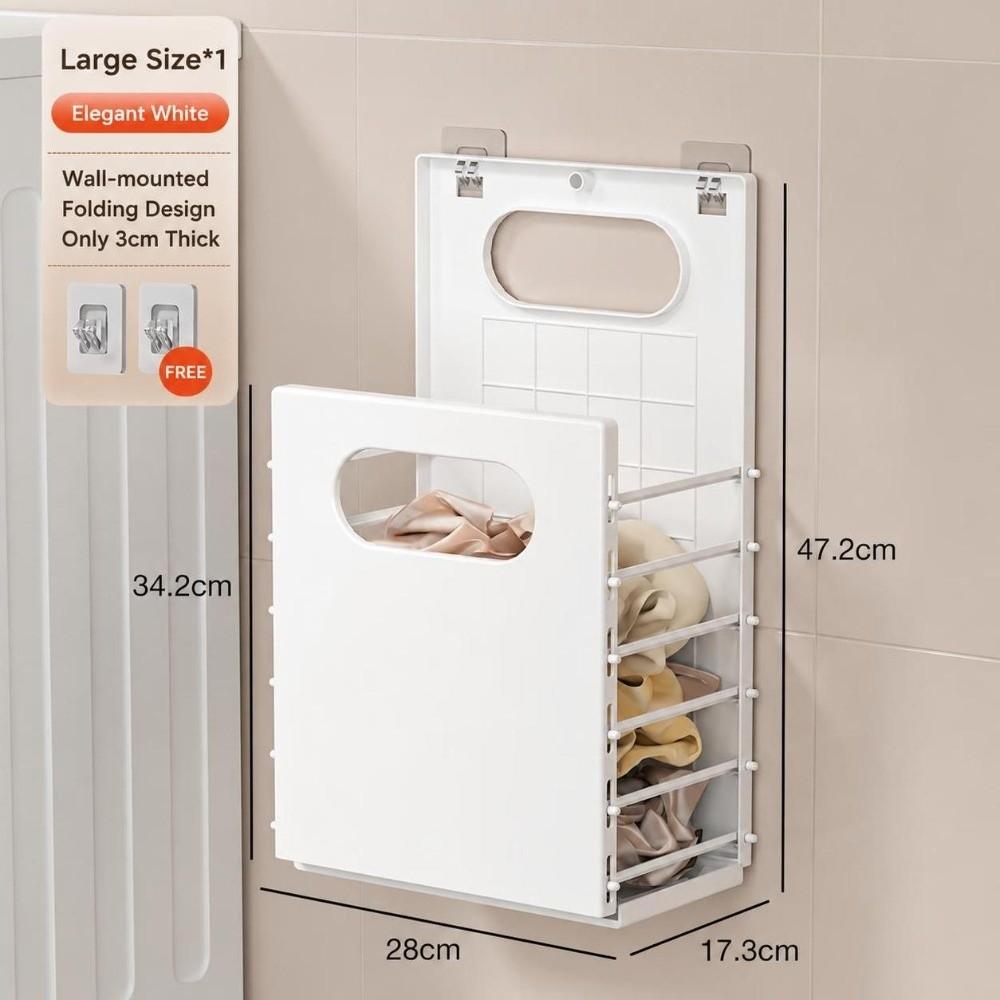 Wall-Mounted Dirty Clothes Basket Foldable Clothes Storage Basket Washing Clothes Basket  Bathroom