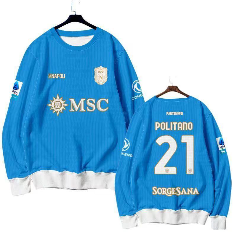 25-26 Season SSC Napoli Long Sleeve Football Jersey Men Sports Training Top