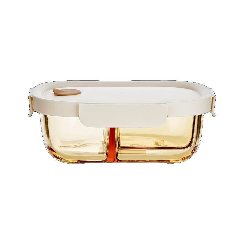 Xilekou Microwave-Safe Glass Lunch and Bento Box for Office & Takeaway