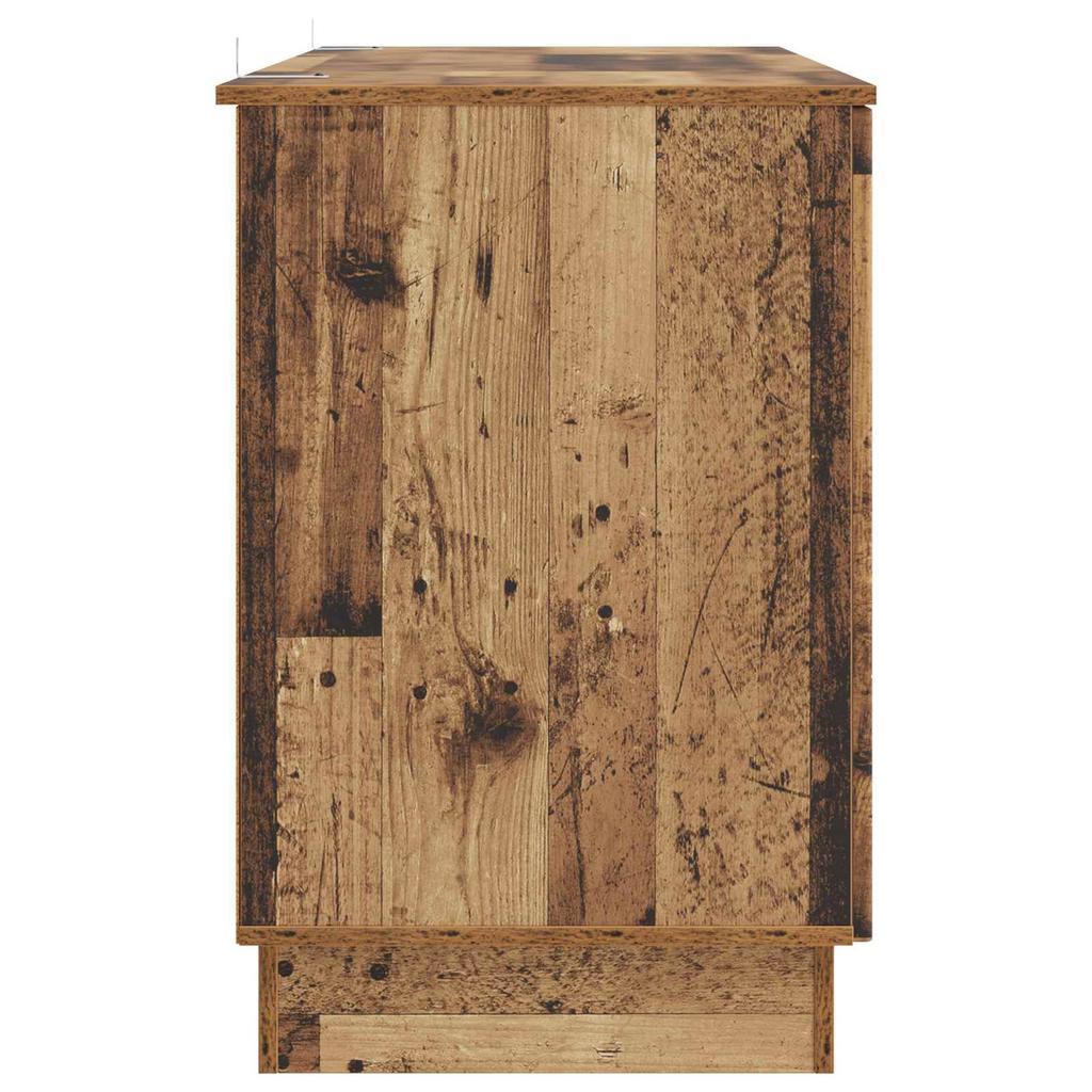 Desk with Shelf Reclaimed Wood Look 142.5 x 50 x 75 cm Engineered Wood