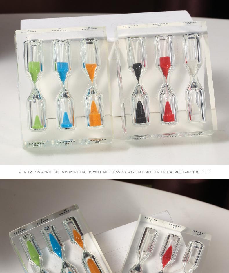 Set of Transparent Acrylic Hourglass Timers (1-5 Minutes) - Creative Home Decor & Student Gift