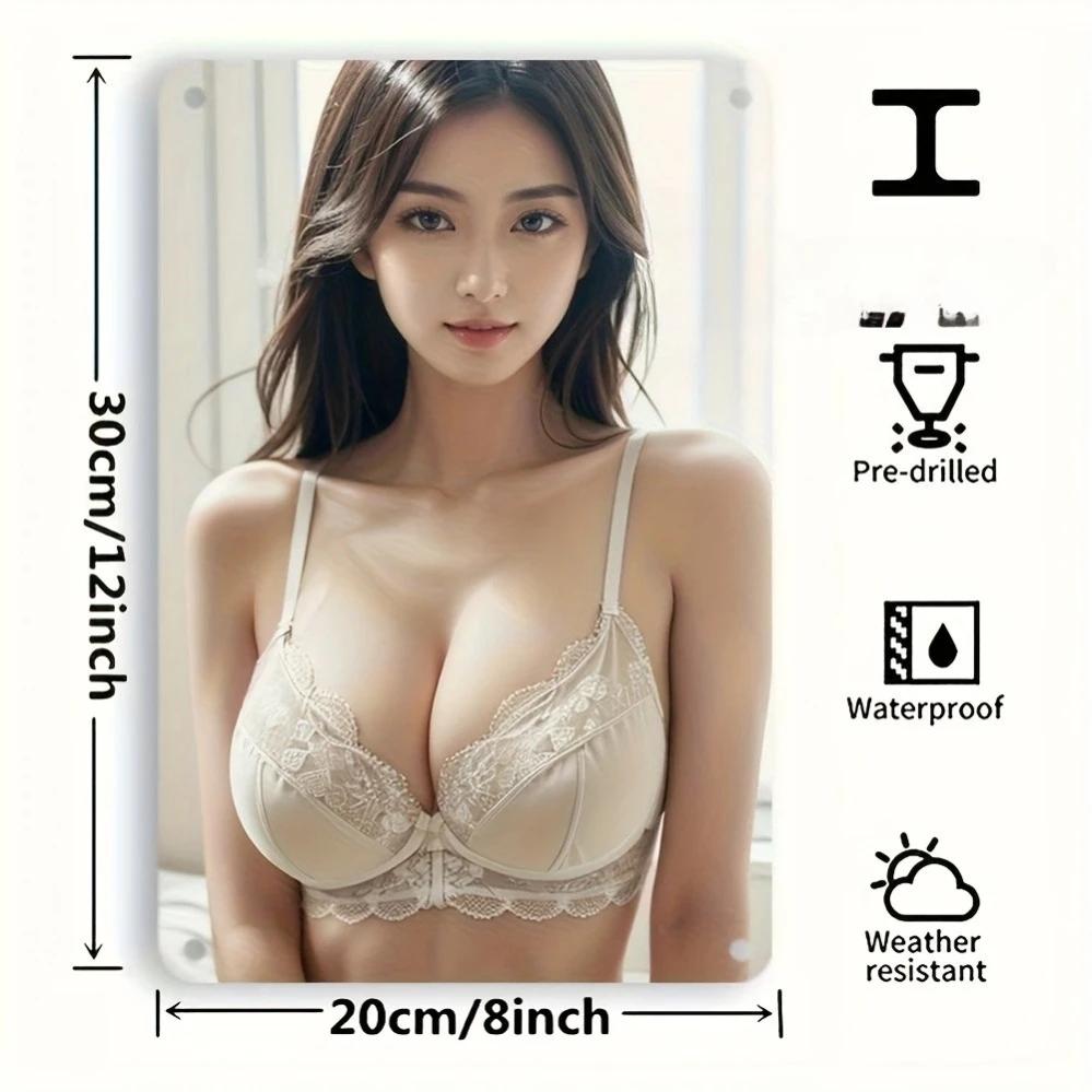 

Vintage Metal Wall Art Bikini Beauty Retro D Printed Iron Plaque x Inch for Home Kitchen Garden Decor Indoor Outdoor 20x30cm