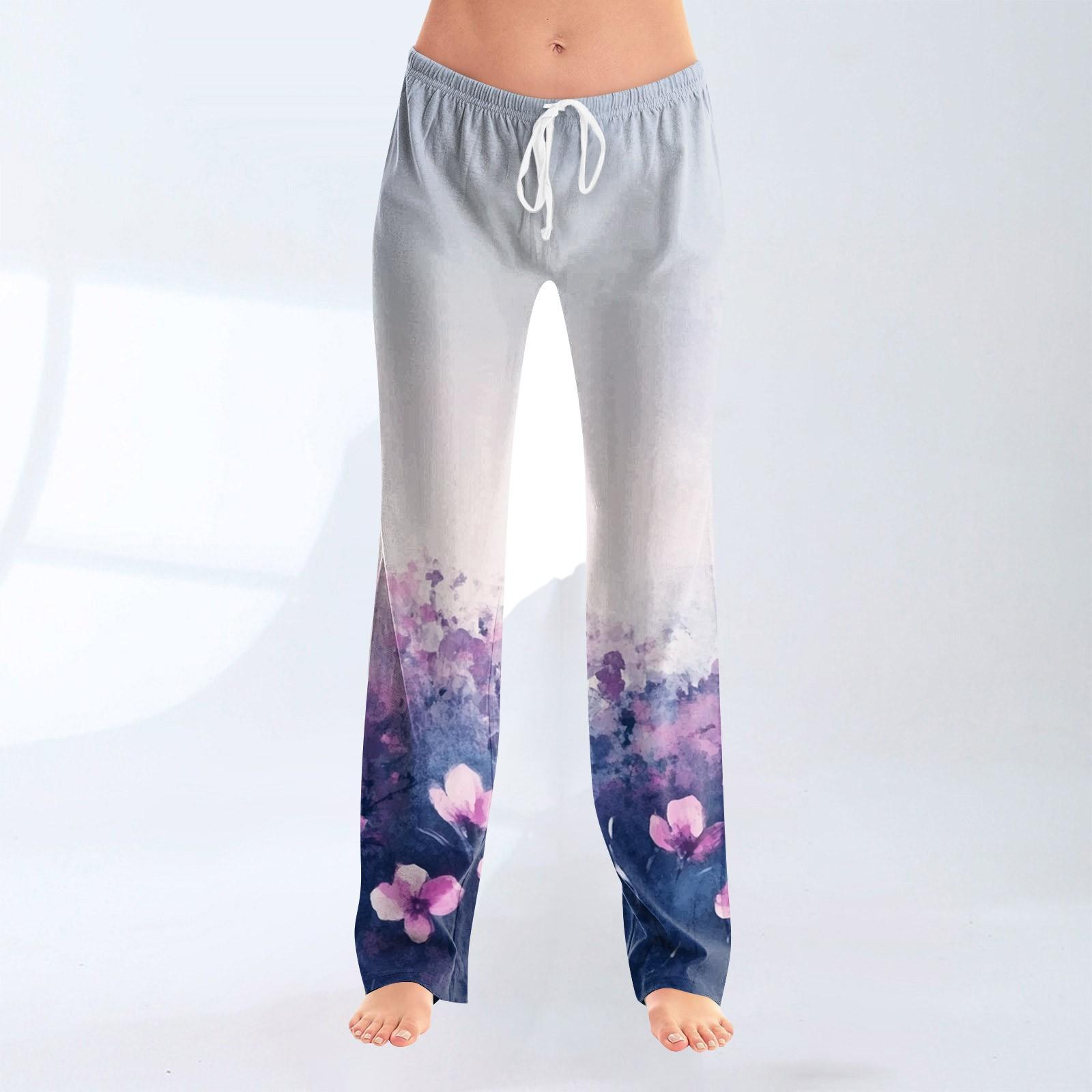 

Женские модные свободные повседневные брюки с принтом банта M фиолетовый