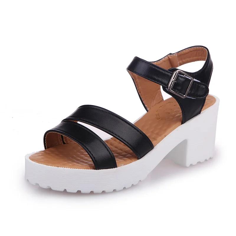 Große Größe 45 Frauen Knöchel Schnalle High Heel Sandalen Sommer 2024 Mode Plattform Sandalen Frau Dicke Sohle Gladiator Sandalias Mujer