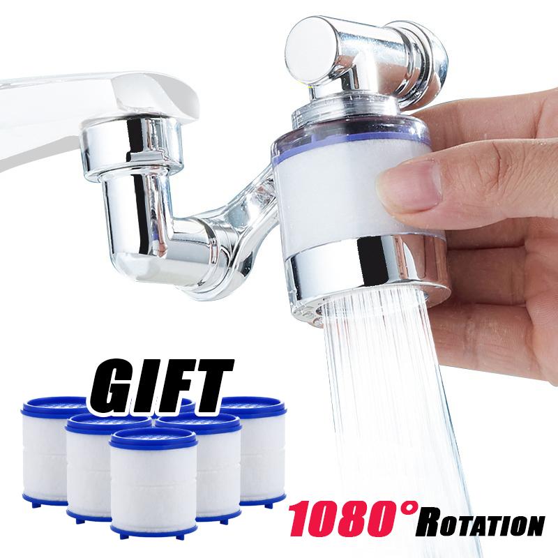 1080 ° Rotatable Extension Conventional Filter Faut Nozzle Universal Bathroom Faut Extension Adapter Aerator Faut Extender