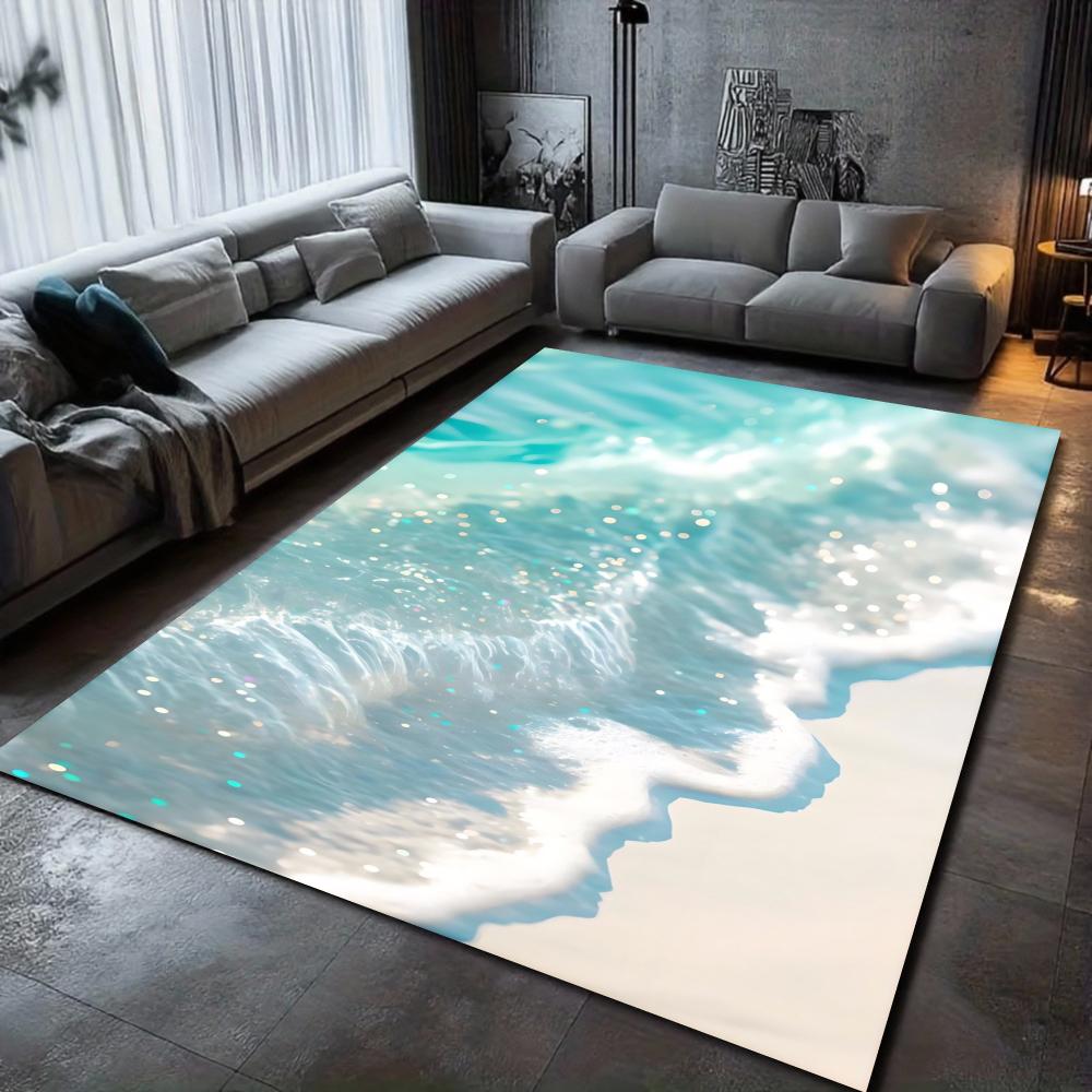 Beach Waves 3D Printed Carpets for Living Room Kids Room Rug Kitchen Mat Floor Carpets Modern Entrance Mat Home Bathroom Rugs