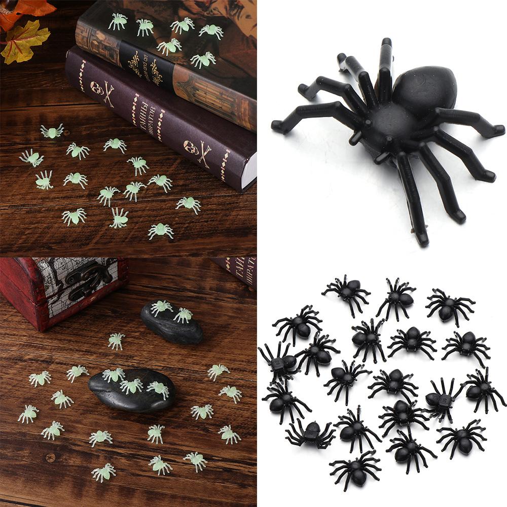5/20Pcs Horror Black Spider Halloween Decoration Haunted House Spider Web Bar Party Decoration Supplies Simulation Tricky Toy