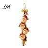 Hanging Santa Claus with Bows Wooden Ornament, 2D Flat Pattern Sign Jute Rustic Christmas Door Rope And Bell, Vintage Hanger for Front Door,