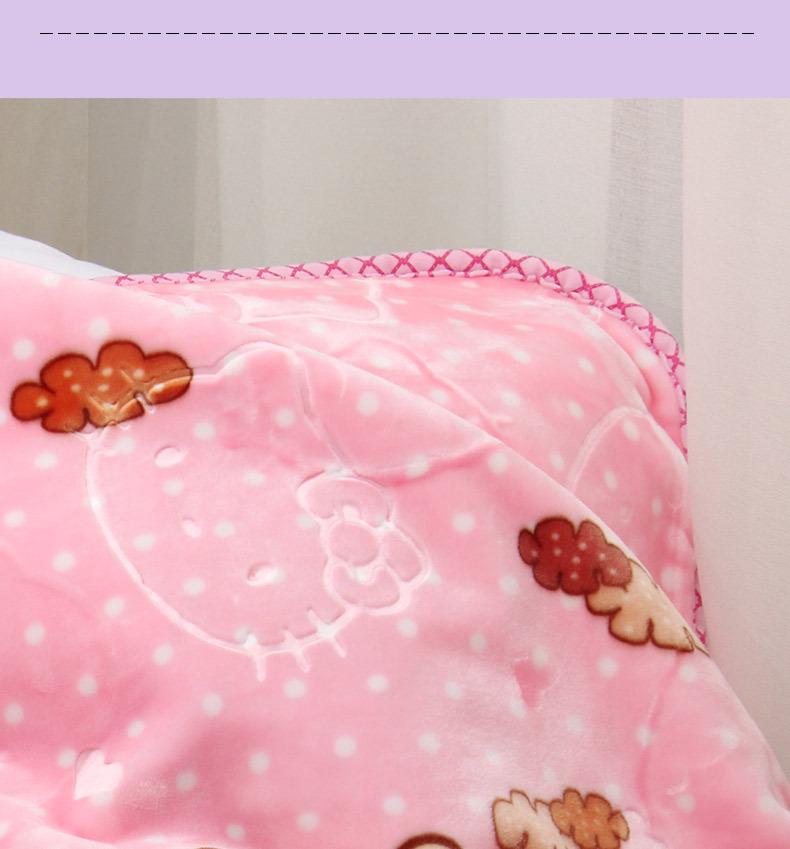 Thickened Newborn Baby Blanket - Double-Layer Raschel Cartoon for Autumn/Winter