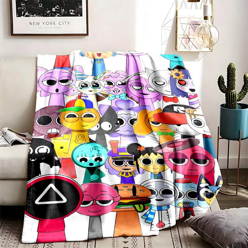 Sprunki Theme Blanket Suitable For The Sofa Camping And Travel Made Of Soft Flannel Material An Ideal Gift For Occasions Such As Birthday
