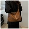 Korean Style Faux Leather Shoulder Bag for Women Trendy Minimalist Crossbody Tote Handbag CLE