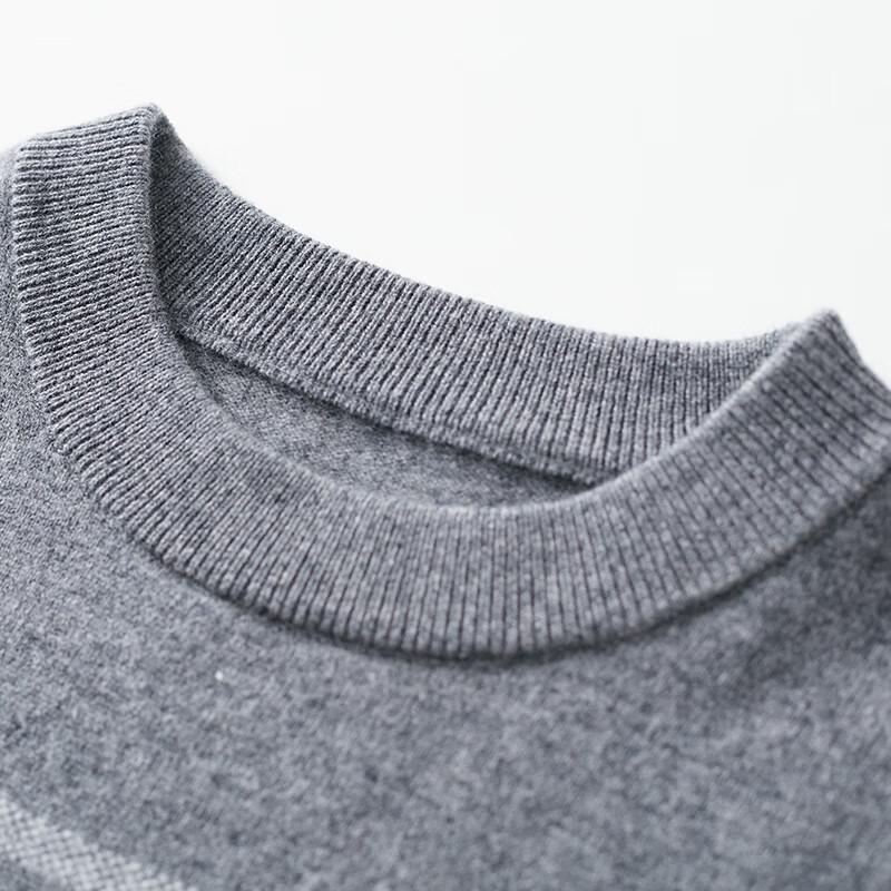 Hengyuanxiang Men's Round Neck Wool-Cashmere Sweater