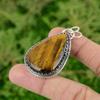 925 Silver Sacral Chakra Tigers Eye Gemstone Wedding Ethnic Birthday Pendant