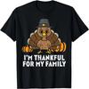 Pilgrim Turkey Im Thankful For My Family Cute Thanksgiving T-Shirt