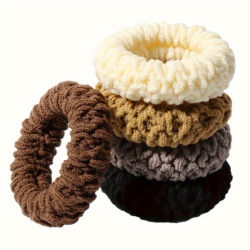 [10pcs Hair Ties] 10pcs High Elasticity Hair Ties | Durable Seamless Braided Ponytail Holders,Secure Ponytails, Everyday Hair Accessories,Knit Texture