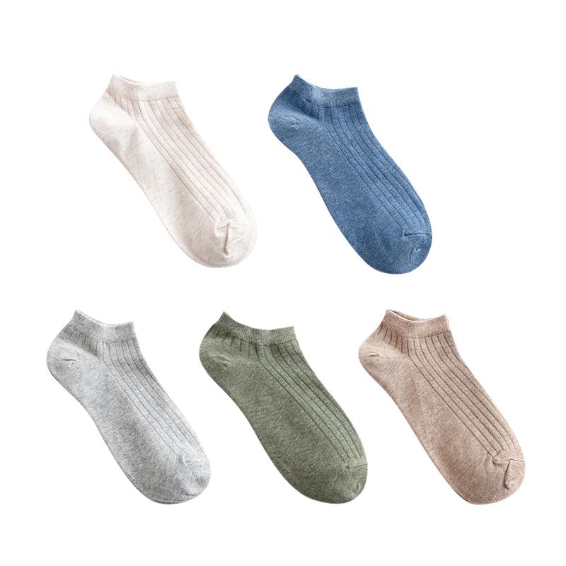 

5 пар женских хлопковых носков, мягкие, дышащие, носки-лодочки до щиколотки, спортивные нескользящие носки One size