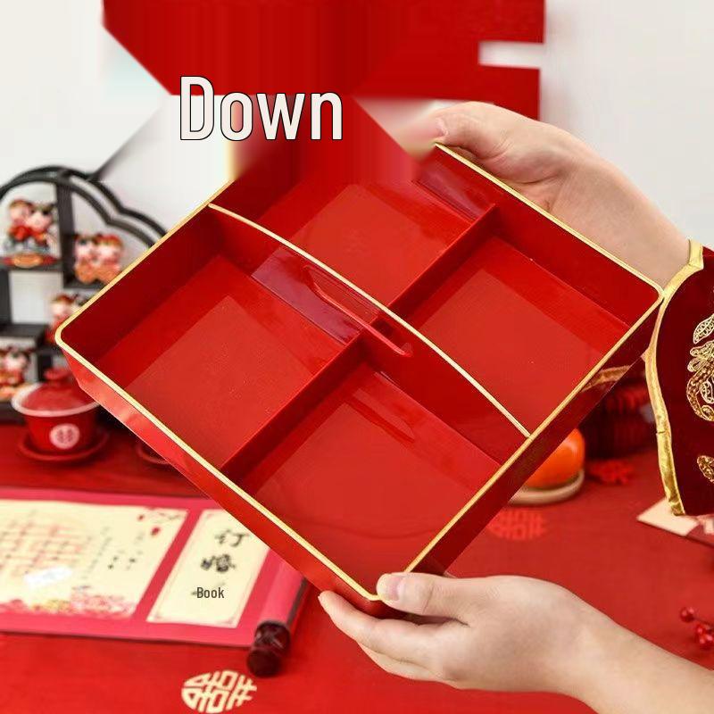 Red Wedding Ceremony Tea and Toasting Tray - Perfect for Fruits, Nuts, or Candy In the Living Room.