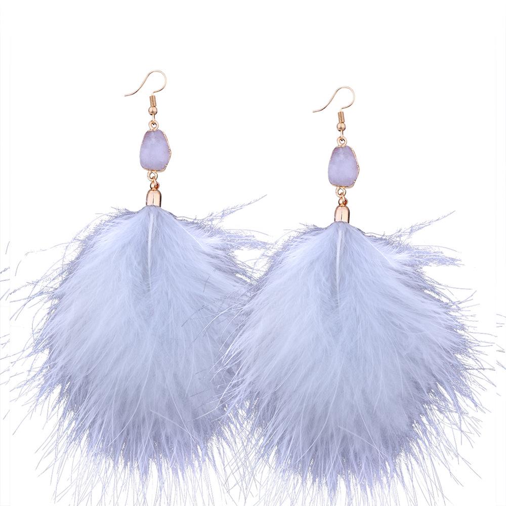 Fantasie Persönlichkeit Feder Ohrringe Feder Elegante Lange Quaste Temperament Alle Bauen Ohrringe