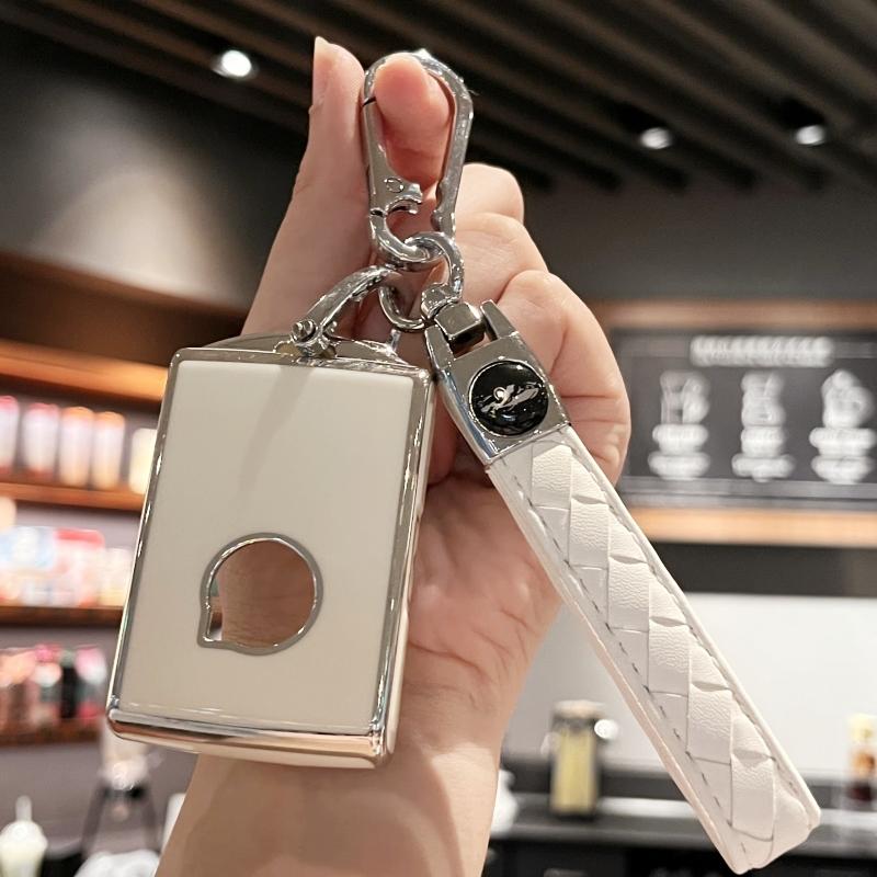 Car Key Case Cover Key Holder with Keychain for Volvo XC40 XC60 S90 XC90 V90 T5 T6 T8 Accessories
