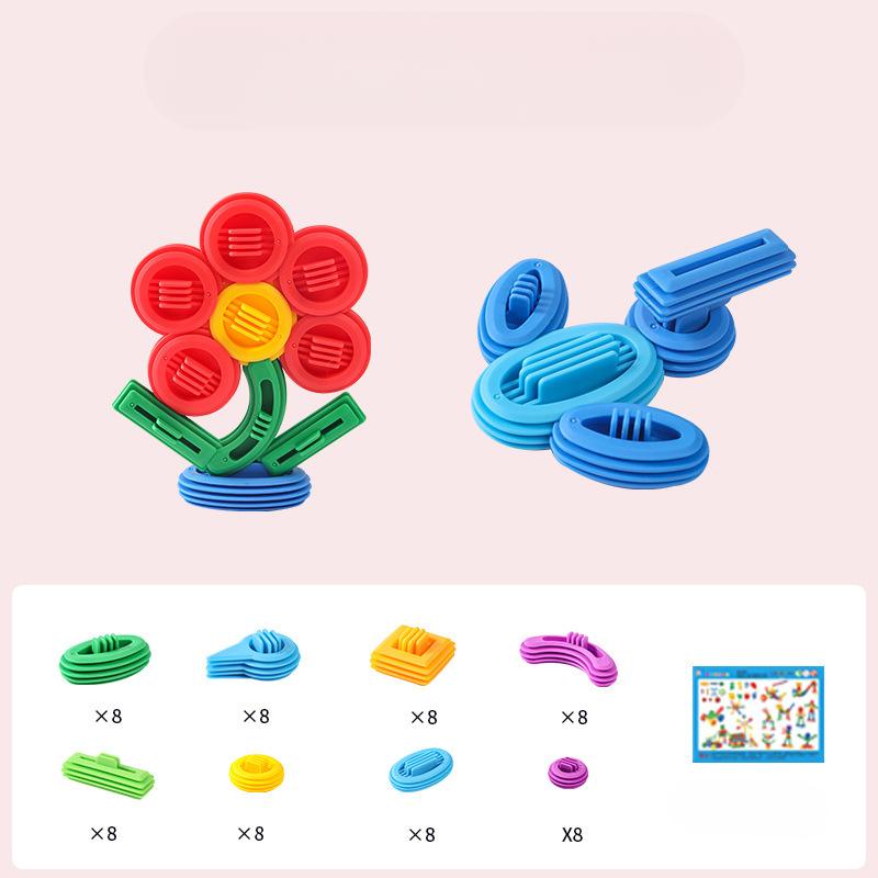 

Мягкие пластиковые постоянно меняющиеся строительные блоки для детского сада Строительные блоки из щетины Головоломка для раннего развития ребенка Мягкие строительные блоки 29*23*21cm