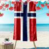 Giant Beach Towel with Norway Flag Lace Texture Print, Quick Dry Microfiber, Soft Absorbent, for Beach Pool Travel