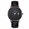 YOLAKO To Brand Sleek Minimalist Men's Watch Leather Belt Watch British Style Calendar Simple Quartz Clock Erkek Kol Saati