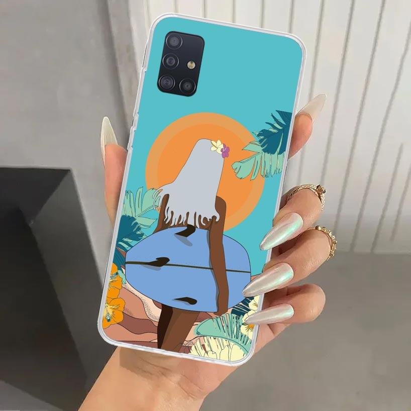 Surf Board Aesthetic Phone Case for Samsung Galaxy A52 A32 A22 A12 A02S A50S A30S A10S Note 20 Ultra 10 Plus S10 A31 A20 A71 A72