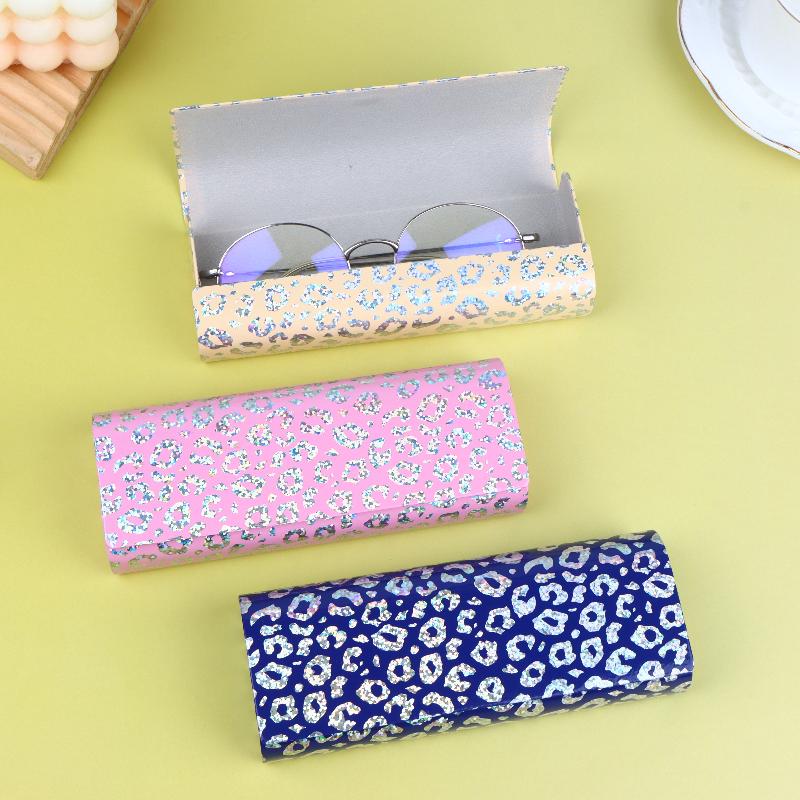 Leopard Print Pu Leather Glasses Case Large Capacity Hard Spectacle Storage Box Pressure Resistant Portable Spectacle Carry Case
