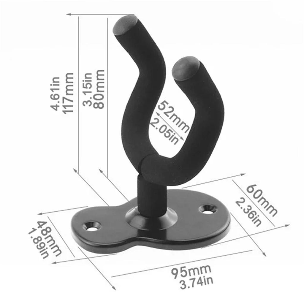 Guitar Wall Mount Hangers Hook Metal Acoustic Wall Mount Non-slip Holde for Acoustic Electric Bass Classical Ukulele Guitars