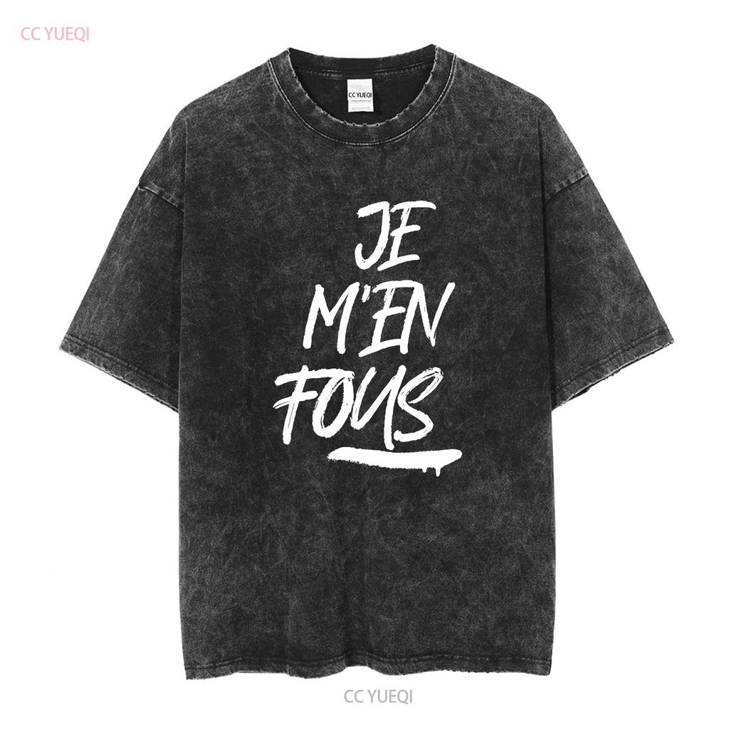 T Shirt je m'en fous zadig long or short sleeves vintage Washed homme Slightly fashion Stylish Top For Everyday Wear streetwear