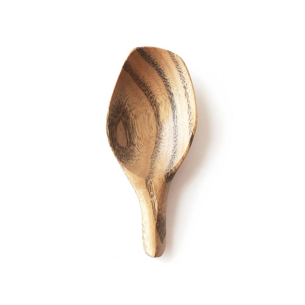 

Natural Loose Tea Scoops Wood Tea Measure Spoon Retro Tea Spoon Sugar Spice Light Brown-9x3.5cm