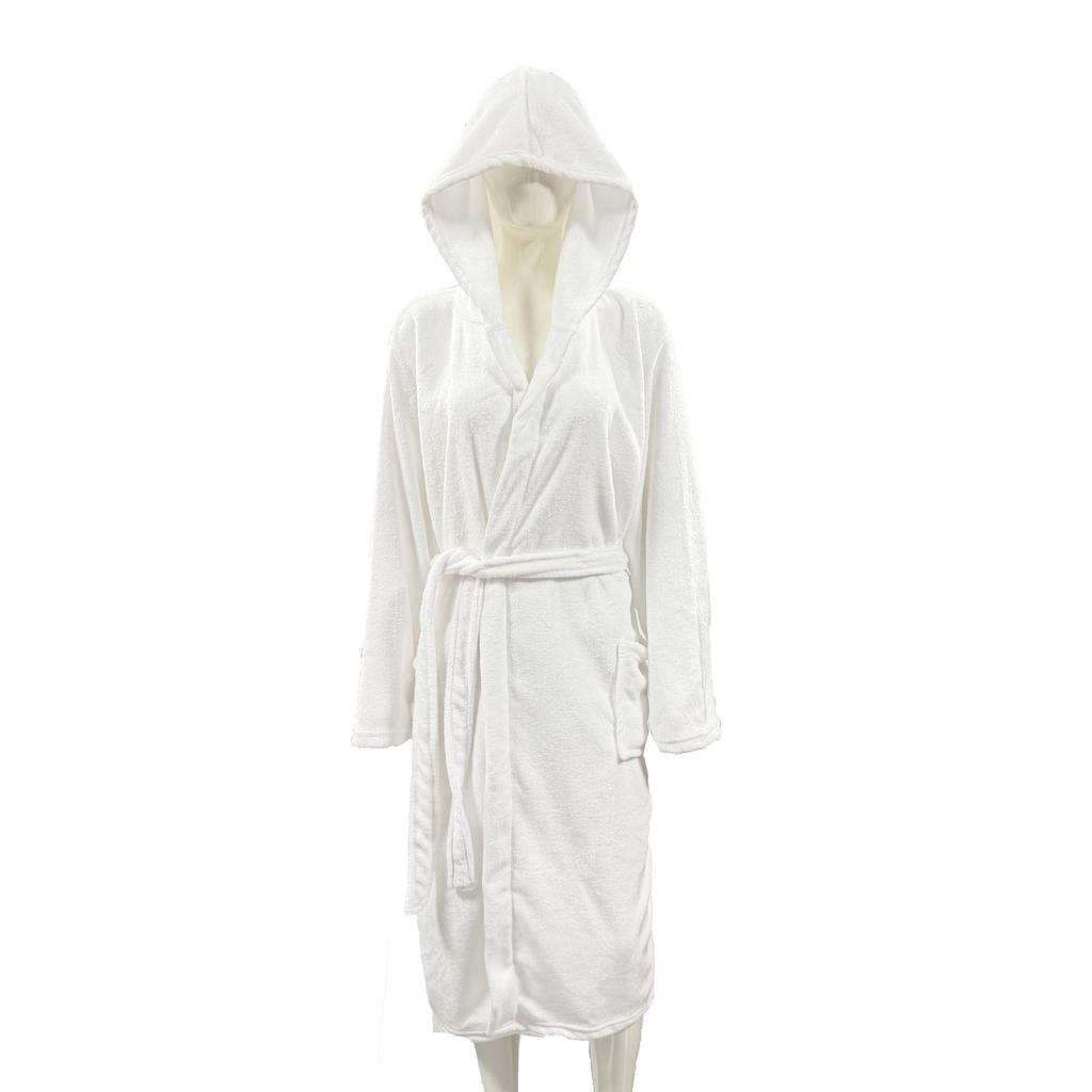 Couples' Casual Flannel Hooded Bathrobe Pajamas