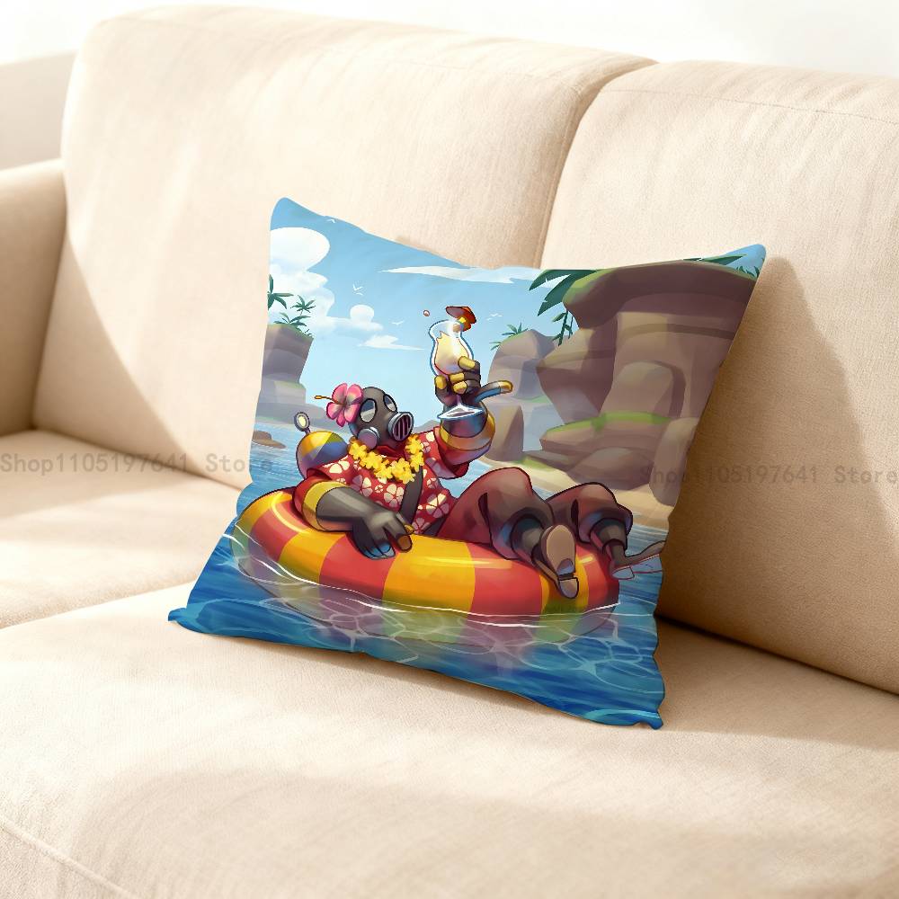 T-Team Fortress Tf2 Pyro Kissenbezug Kissenhülle Heimdekoration Geburtstagsgeschenk Kissenbezug