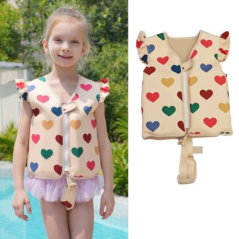 Kids Float Vest With Cotton Material Cartoon Print For Water Play And Swimming Safety