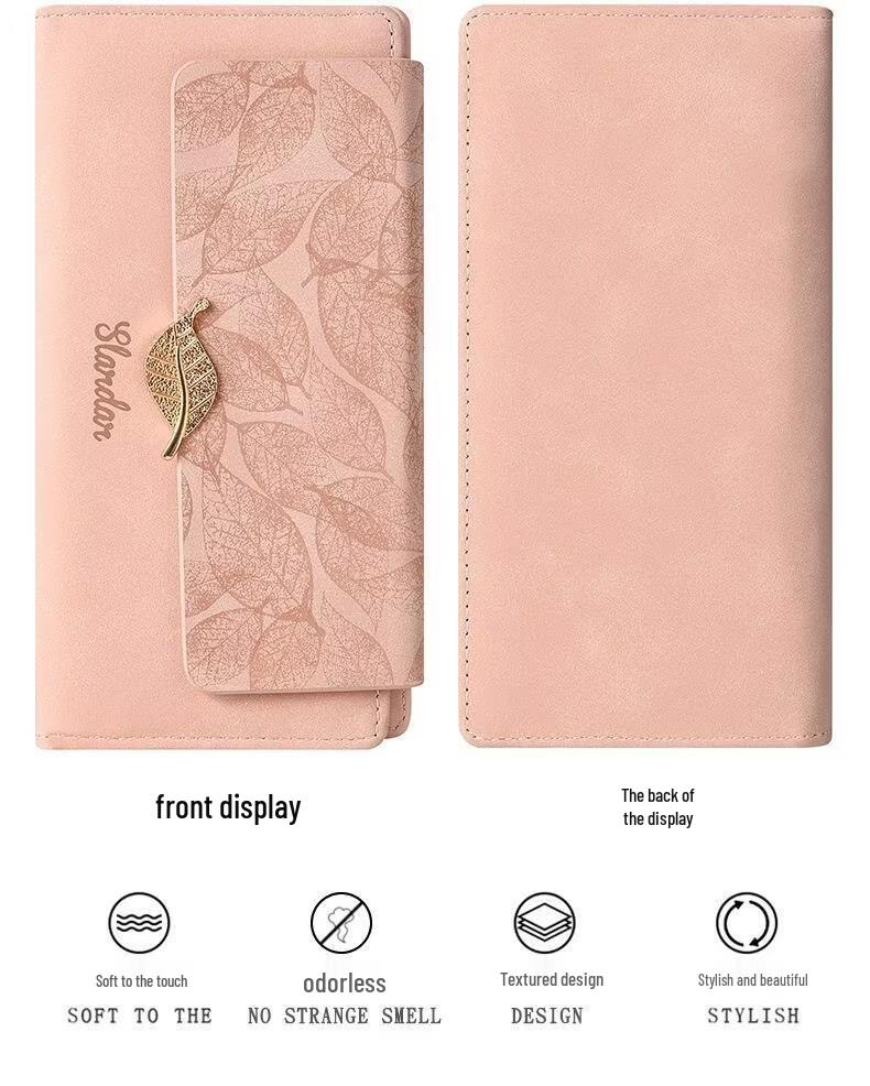 Women's Retro Leaf Clutch Wallet - 2026 Niche Design