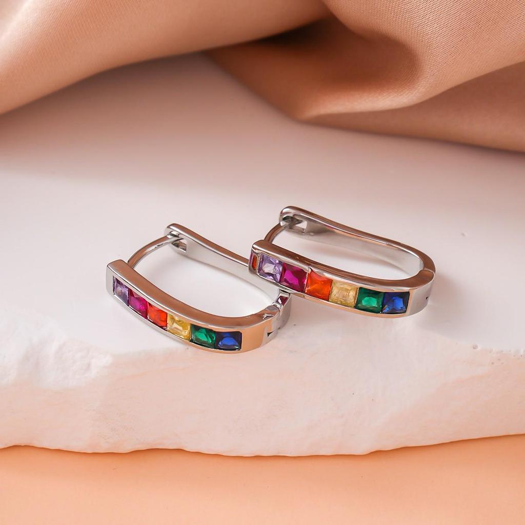 Exquisite Zircon Hoop Earrings for Women - Elegant, Lightweight, and Stylish