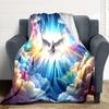 1 Stück Spirituelle Taube Decke, Leichter Flanellfleece mit Digitaldruck, Weich Warm für Sofa, Reisen, Camping, Büro, Couch, Stuhl und Bett, Alle-
