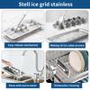 2Pcs Stainless Steel Ice Cube Trays with Lever 18/8 Metal Freezer Mold 18 Slots Reusable Bar  Kitchen Cocktail Ice Maker with Clips