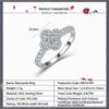 S925 Silver Gold-Inlaid Four-Leaf Clover Moissanite Pave Setting Ring Women Light-Luxury Floral Row Engagement Wedding GRA