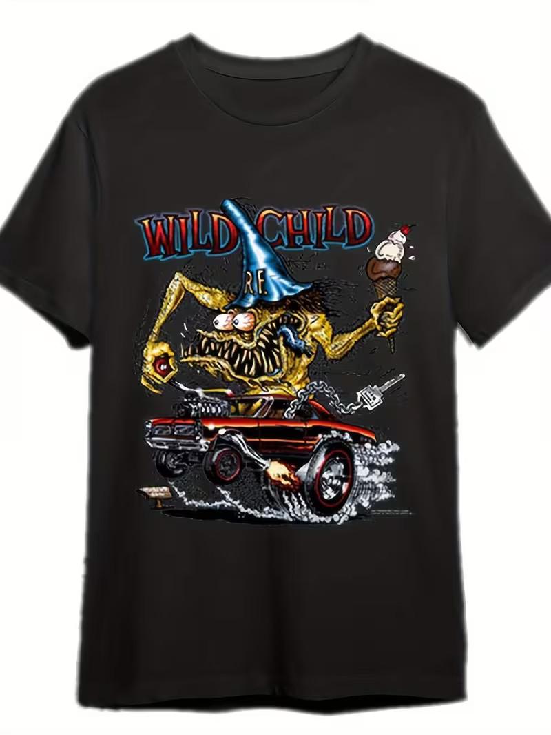 s Rat Fink Wild Child Retro Hot Rod T-Shirt - Ed Roth-Inspired Graphic Tee with Unisex T-Shirt XXXXL
