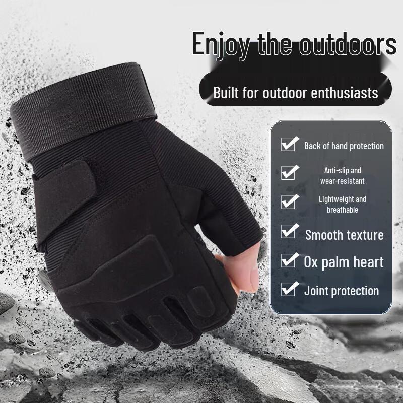 Ousen Men s Half Finger Tactical Outdoor Gloves One Size