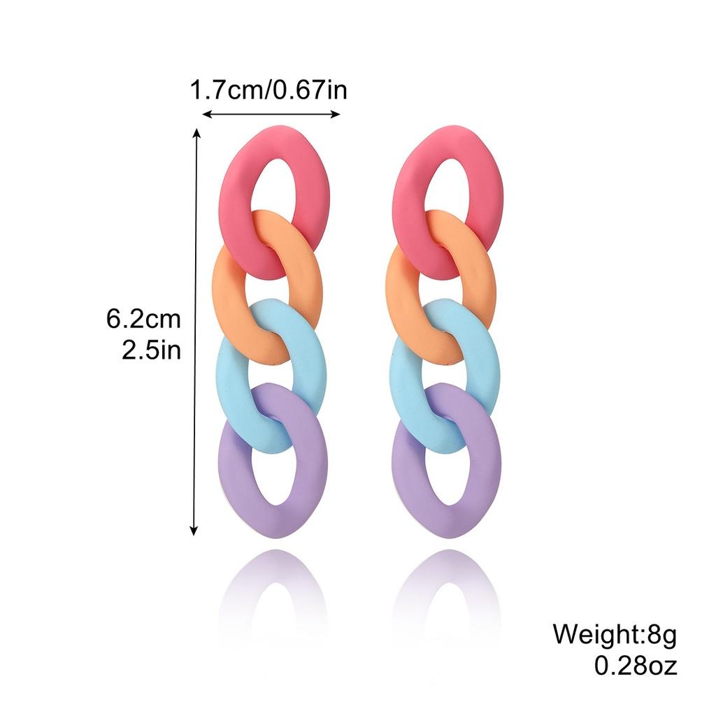 Trendy Acrylic Geometric Earrings For Women Colorful Chain Design 2023 Summer Fashion