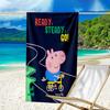 1pc Pink Pig (8) Beach Towel, Beach and Seaside Swimming Pool Equipment, Fashion Pattern, Rectangular, Travel Essentials