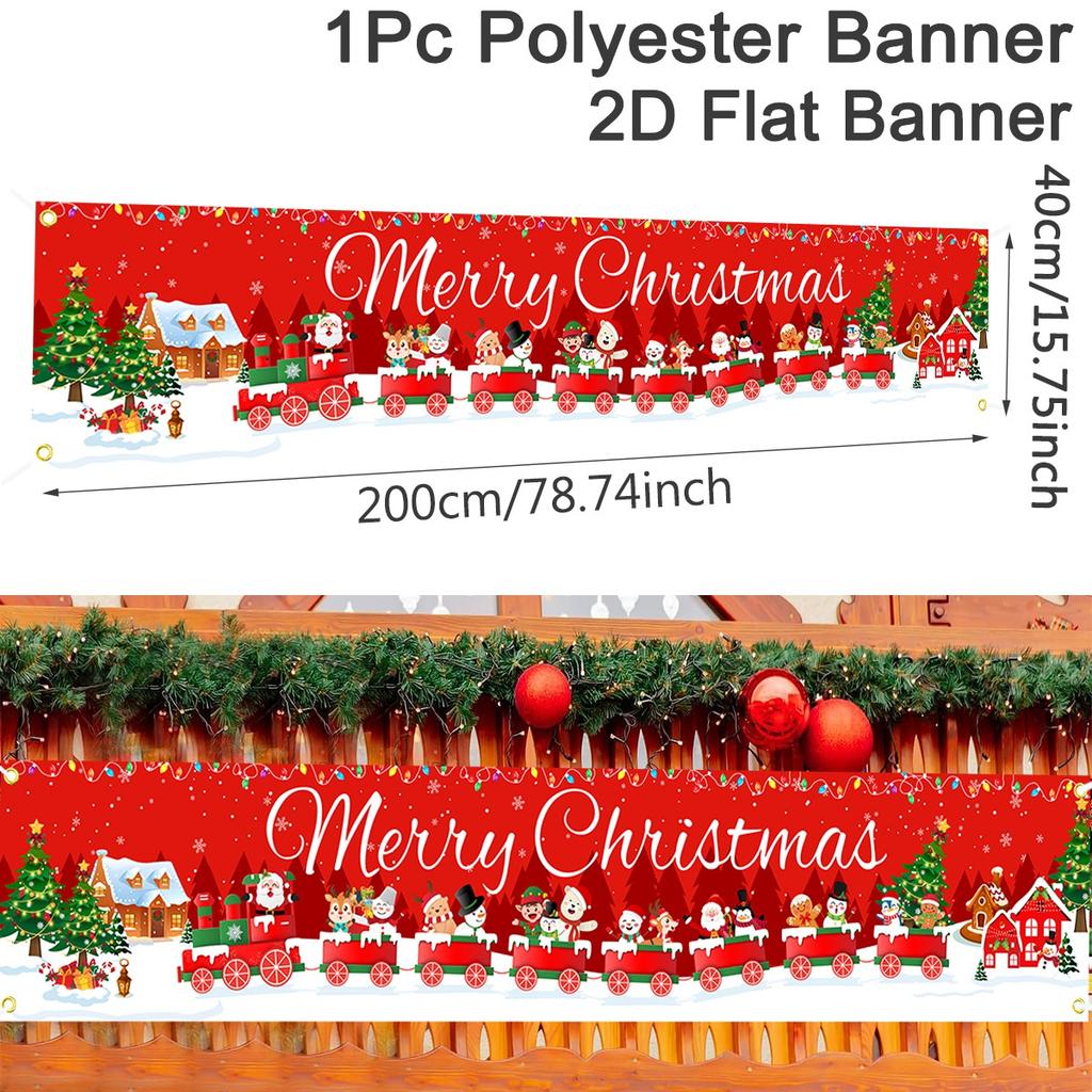 Christmas Outdoor Banner Flag Merry Christmas Decoration for Home 2026 Xmas Ornament Navidad Natal Noel Gift Happy New Year 2026