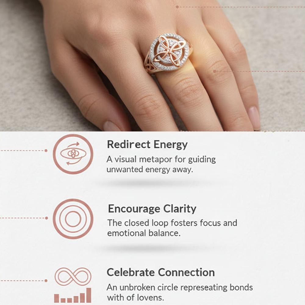Original Bicolor Witches Knot Rings Silver Plated with Full Zircon Inlay Witchcraft Protection Knot Ring Jewelry Gifts for Women