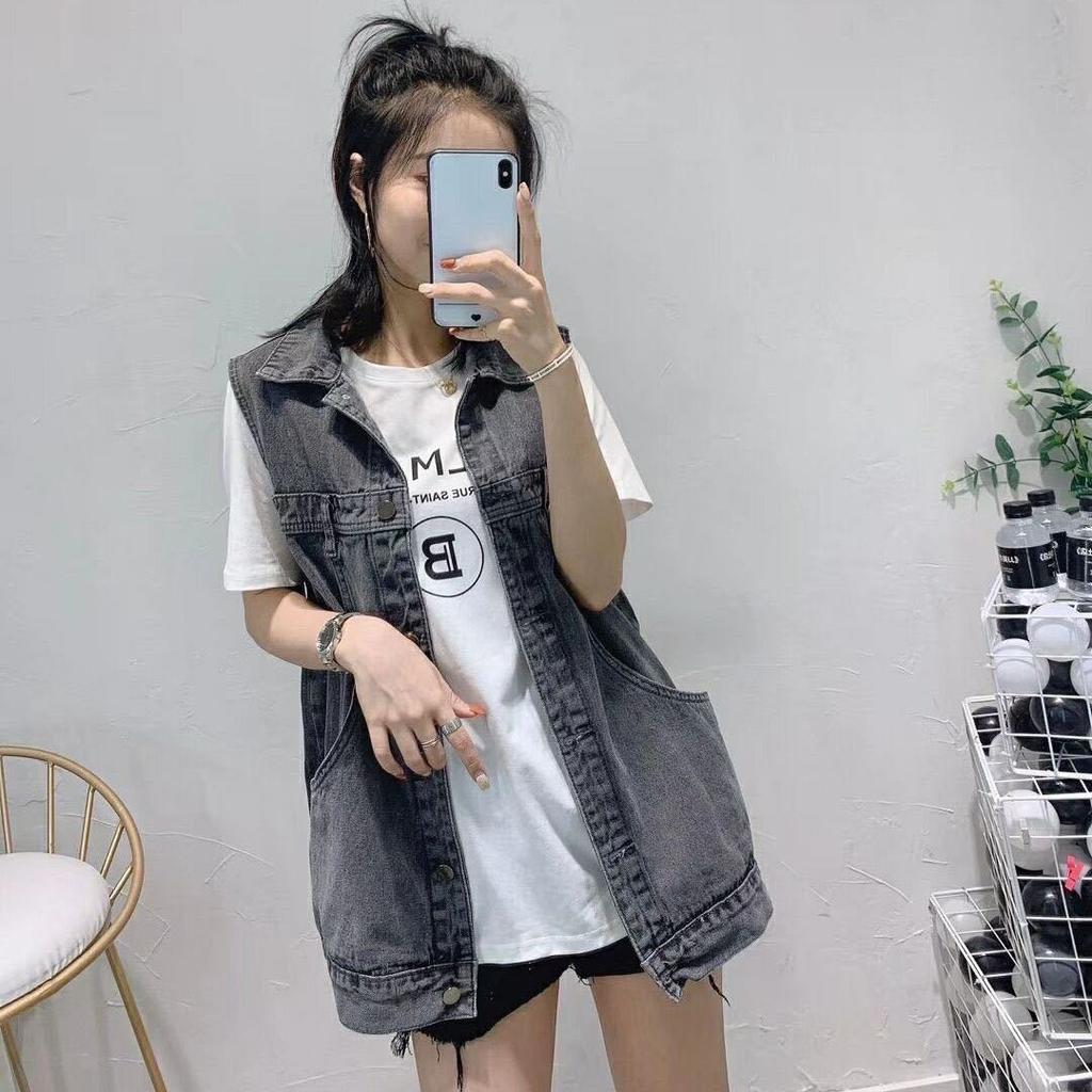 Women's Denim Vest Women Korean Version of Loose Waistcoat Sleeveless Vest Vest Women
