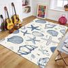 Starfish Shell Coral Marine Organisms Pattern Carpet for Living Room Decor Bedroom Rug Sunroom Terrace Vacation Sofa Floor Mat