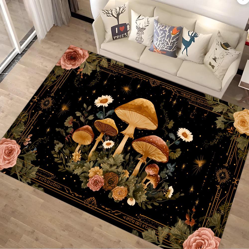 Tropical Red Flower Foliage Graphics Carpet,lounge,hallway,living Room,bedroom Bedside Rug, Welcome rug,Non Slip Rug,Present