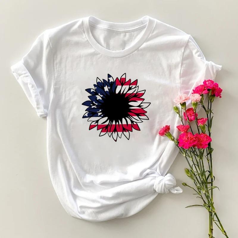 Baskılı Tişört Modal Kısa Kollu Yazlık Günlük Üst Kadın Tişörtleri